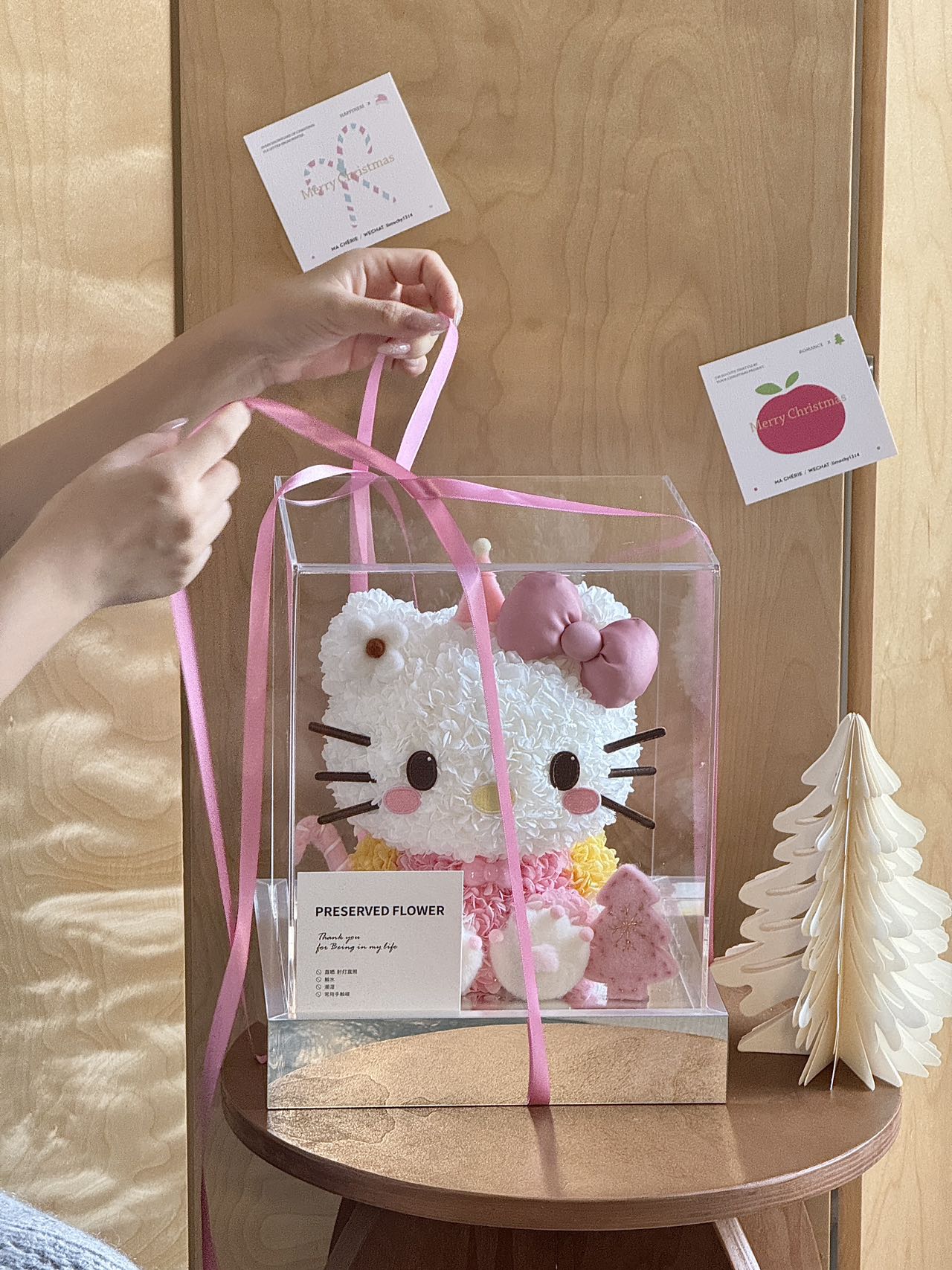 Eternal Rose Gift Box Real Flower Eternal Flower Luxury Birthday Gift Wedding Proposal Anniversary Gift Valentine's Day Gift Mother's Day GiftChristmas Kitty