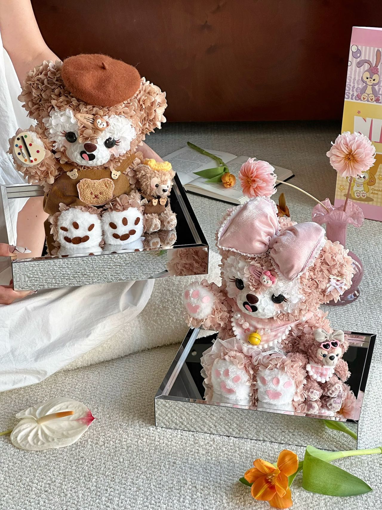 Eternal Rose Gift Box Real Flower Eternal Flower Luxury Birthday Gift Wedding Proposal Anniversary Gift Valentine's Day Gift Mother's Day GiftShirleyMay + Duffy Bear