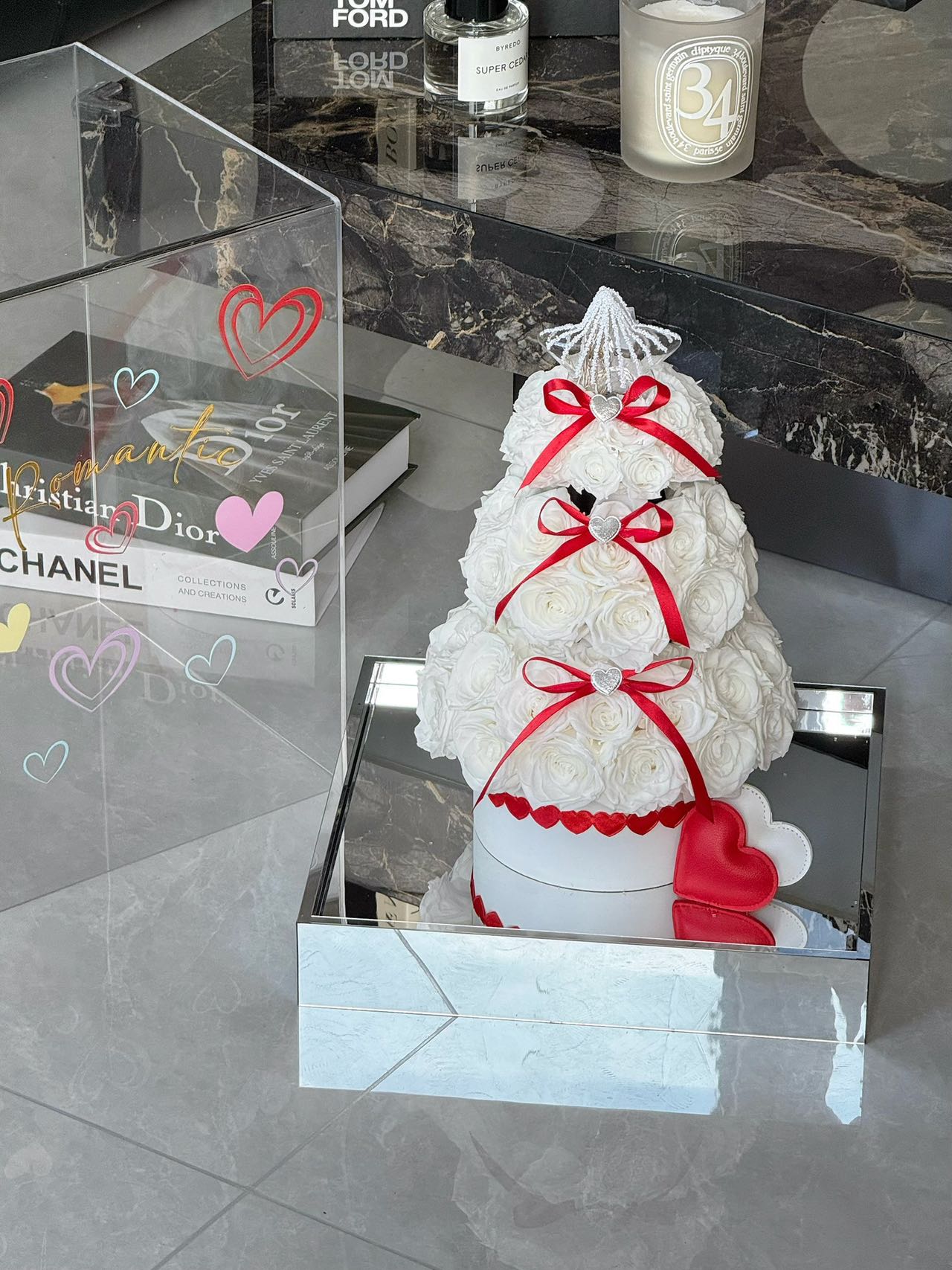 Eternal Rose Gift Box Real Flower Eternal Flower Luxury Birthday Gift Wedding Proposal Anniversary Gift Valentine's Day Gift Mother's Day GiftLove Rose Tower