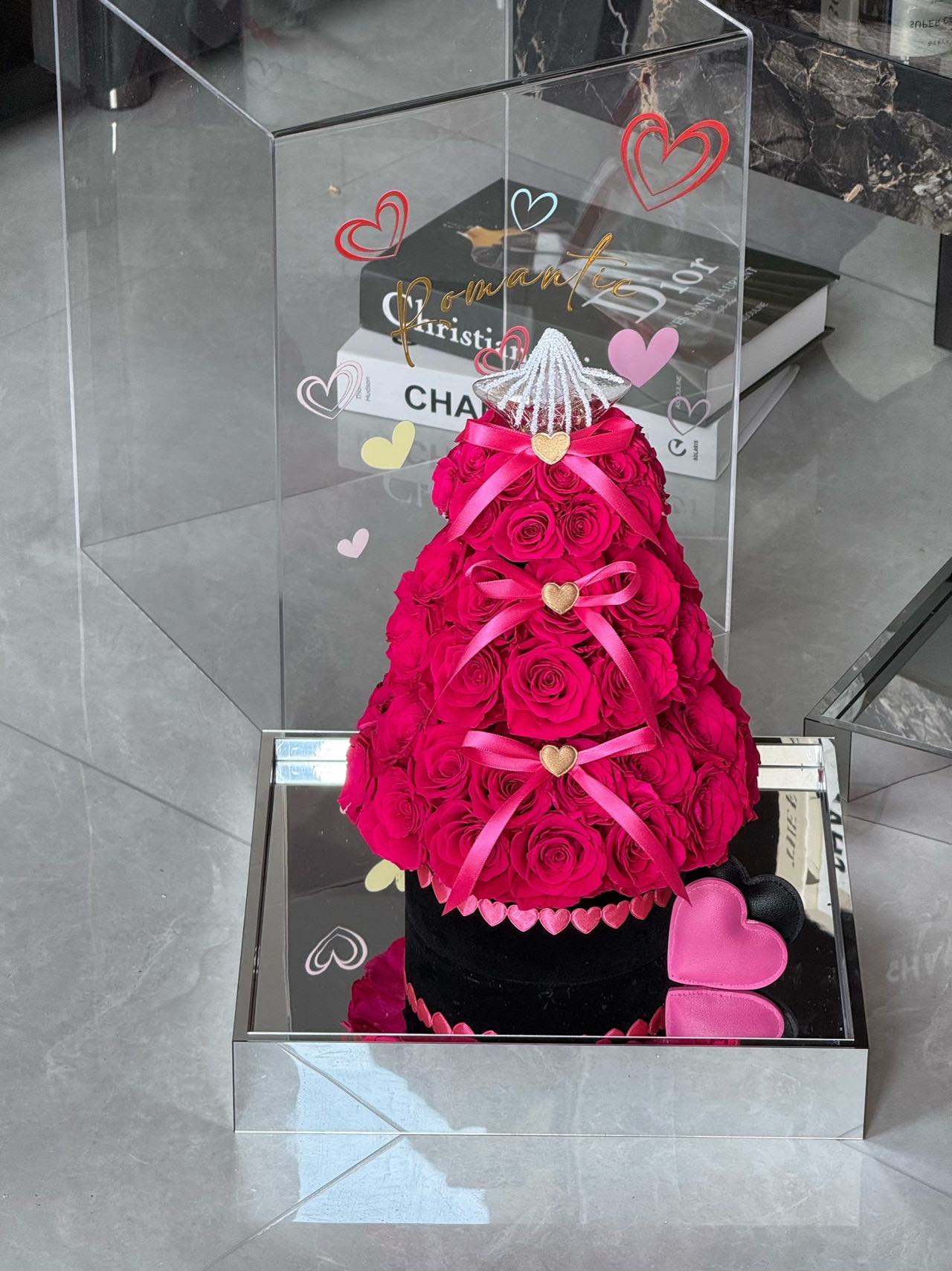 Eternal Rose Gift Box Real Flower Eternal Flower Luxury Birthday Gift Wedding Proposal Anniversary Gift Valentine's Day Gift Mother's Day GiftLove Rose Tower