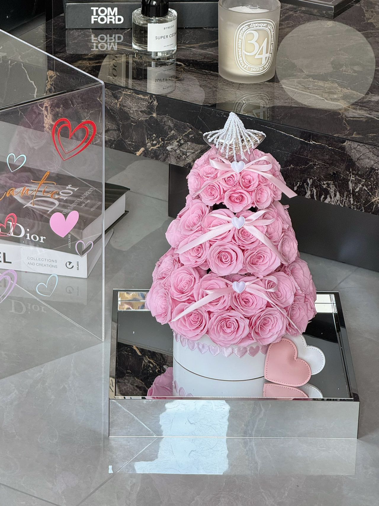 Eternal Rose Gift Box Real Flower Eternal Flower Luxury Birthday Gift Wedding Proposal Anniversary Gift Valentine's Day Gift Mother's Day GiftLove Rose Tower