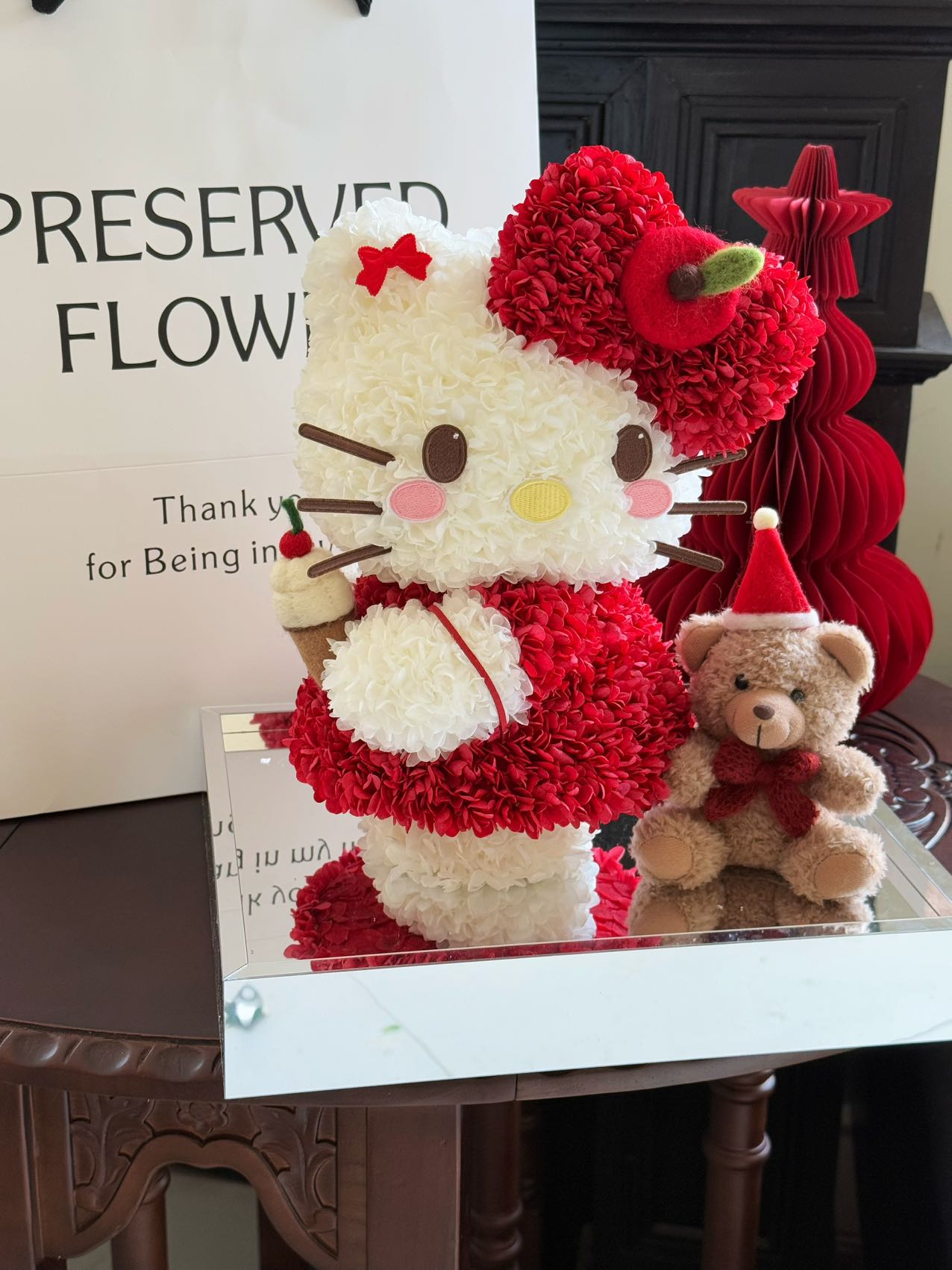 Eternal Rose Gift Box Real Flower Eternal Flower Luxury Birthday Gift Wedding Proposal Anniversary Gift Valentine's Day Gift Mother's Day GiftChristmas Kitty