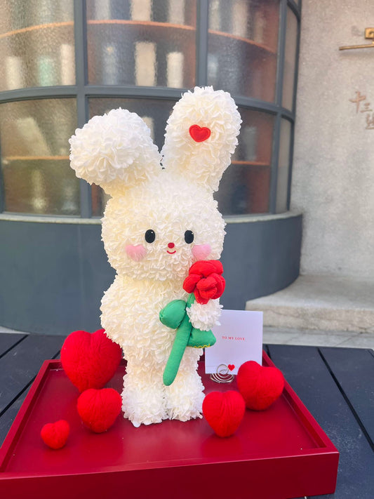 Eternal Rose Gift Box Real Flower Eternal Flower Luxury Birthday Gift Wedding Proposal Anniversary Gift Valentine's Day Gift Mother's Day GiftHug bunny