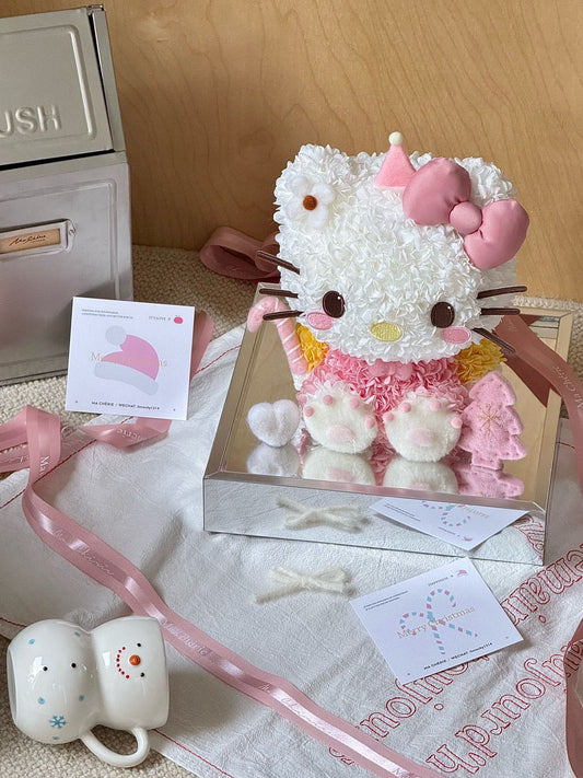 Eternal Rose Gift Box Real Flower Eternal Flower Luxury Birthday Gift Wedding Proposal Anniversary Gift Valentine's Day Gift Mother's Day GiftChristmas Kitty