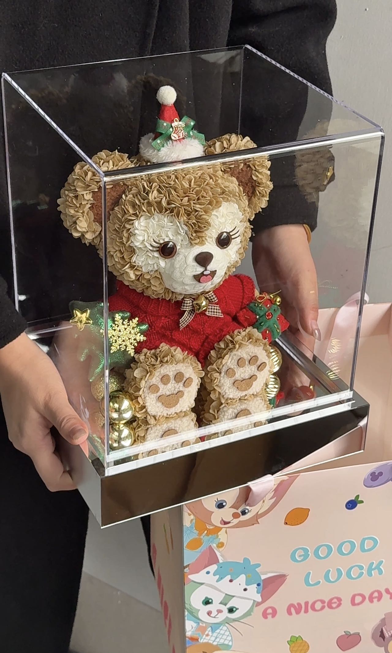 Eternal Rose Gift Box Real Flower Eternal Flower Luxury Birthday Gift Wedding Proposal Anniversary Gift Valentine's Day Gift Mother's Day GiftChristmas Duffy Bear