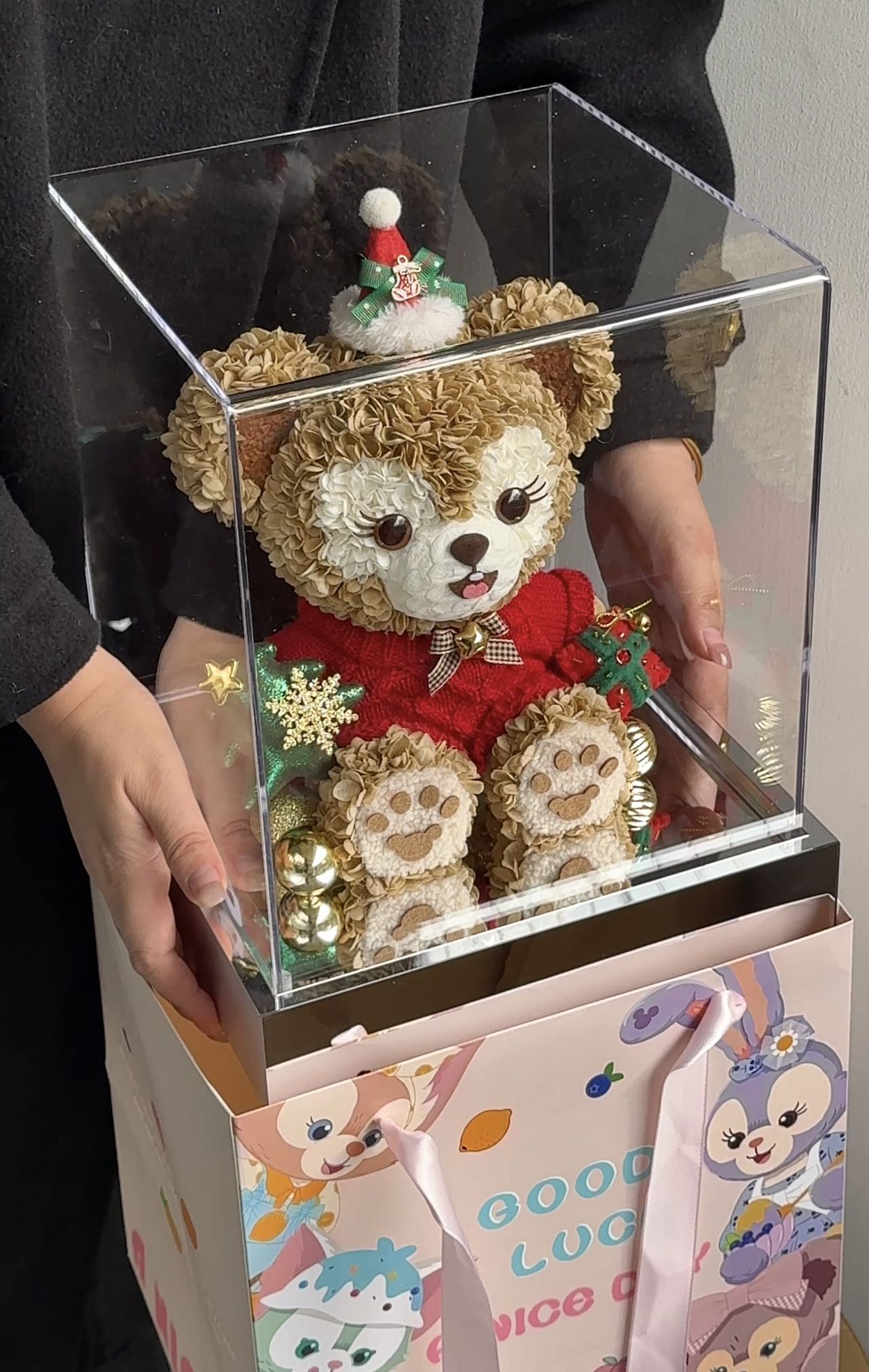 Eternal Rose Gift Box Real Flower Eternal Flower Luxury Birthday Gift Wedding Proposal Anniversary Gift Valentine's Day Gift Mother's Day GiftChristmas Duffy Bear