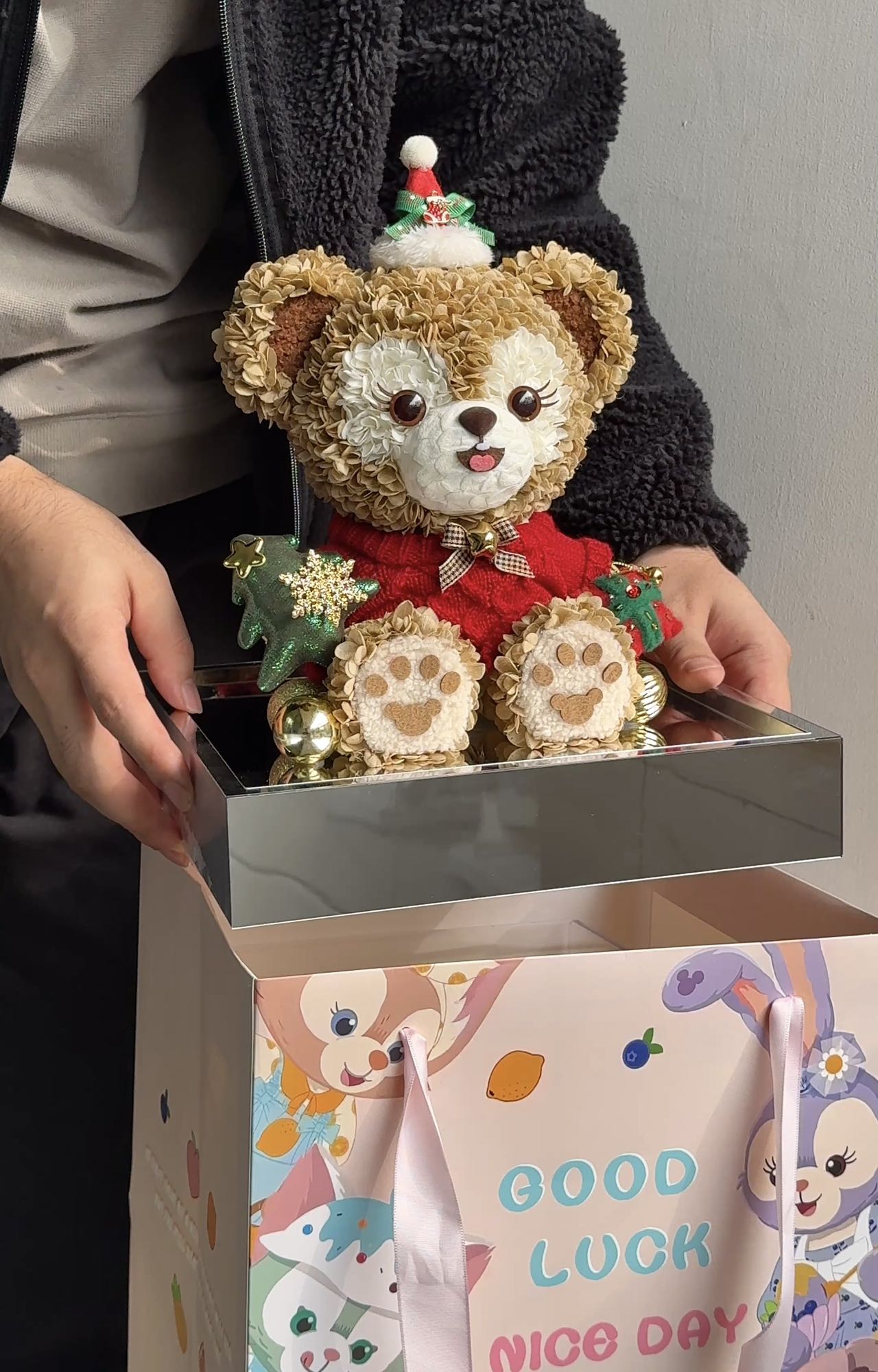 Eternal Rose Gift Box Real Flower Eternal Flower Luxury Birthday Gift Wedding Proposal Anniversary Gift Valentine's Day Gift Mother's Day GiftChristmas Duffy Bear