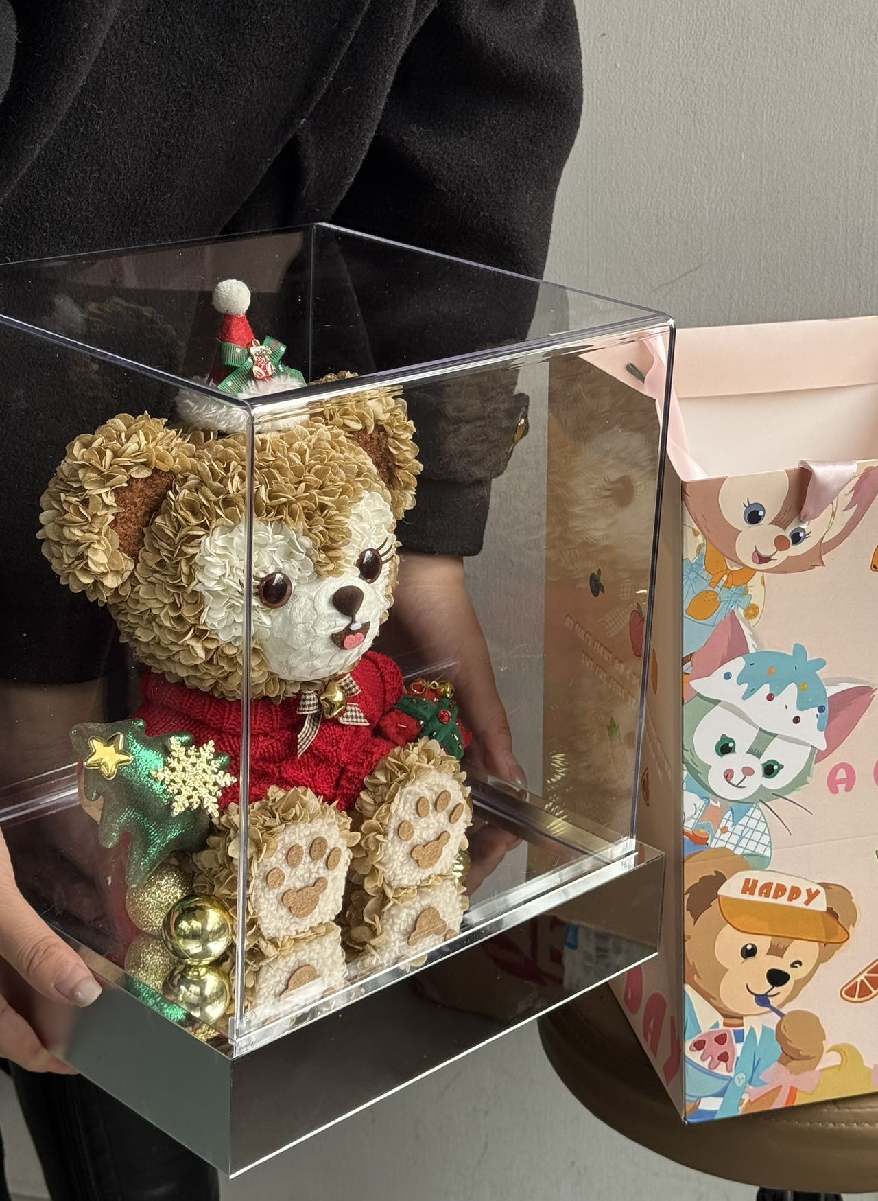 Eternal Rose Gift Box Real Flower Eternal Flower Luxury Birthday Gift Wedding Proposal Anniversary Gift Valentine's Day Gift Mother's Day GiftChristmas Duffy Bear