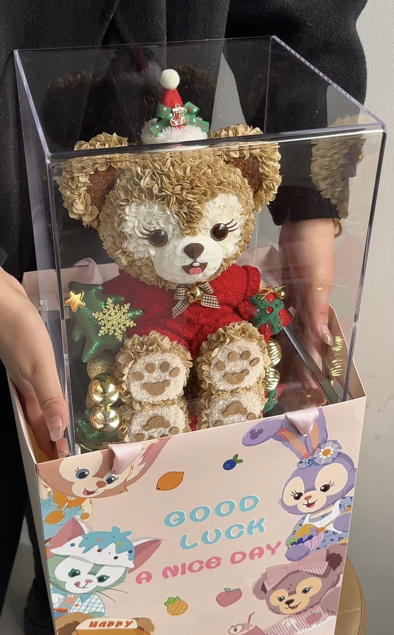 Eternal Rose Gift Box Real Flower Eternal Flower Luxury Birthday Gift Wedding Proposal Anniversary Gift Valentine's Day Gift Mother's Day GiftChristmas Duffy Bear