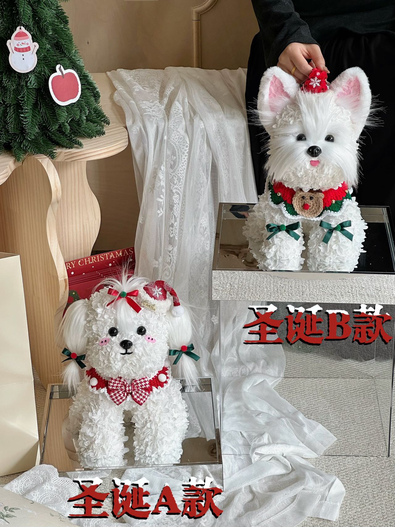 Eternal Rose Gift Box Real Flower Eternal Flower Luxury Birthday Gift Wedding Proposal Anniversary Gift Valentine's Day Gift Mother's Day GiftChristmas dog