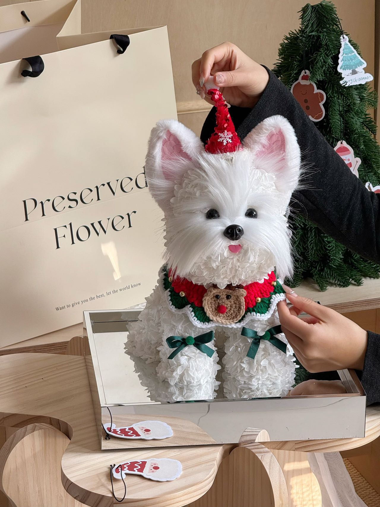 Eternal Rose Gift Box Real Flower Eternal Flower Luxury Birthday Gift Wedding Proposal Anniversary Gift Valentine's Day Gift Mother's Day GiftChristmas dog