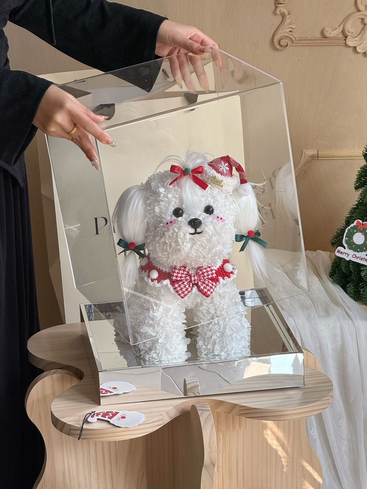 Eternal Rose Gift Box Real Flower Eternal Flower Luxury Birthday Gift Wedding Proposal Anniversary Gift Valentine's Day Gift Mother's Day GiftChristmas dog