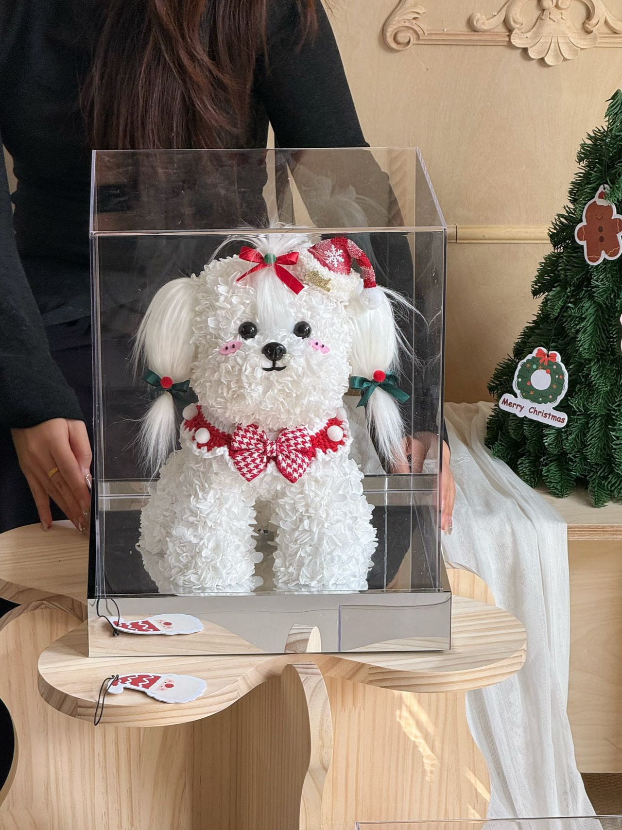 Eternal Rose Gift Box Real Flower Eternal Flower Luxury Birthday Gift Wedding Proposal Anniversary Gift Valentine's Day Gift Mother's Day GiftChristmas dog