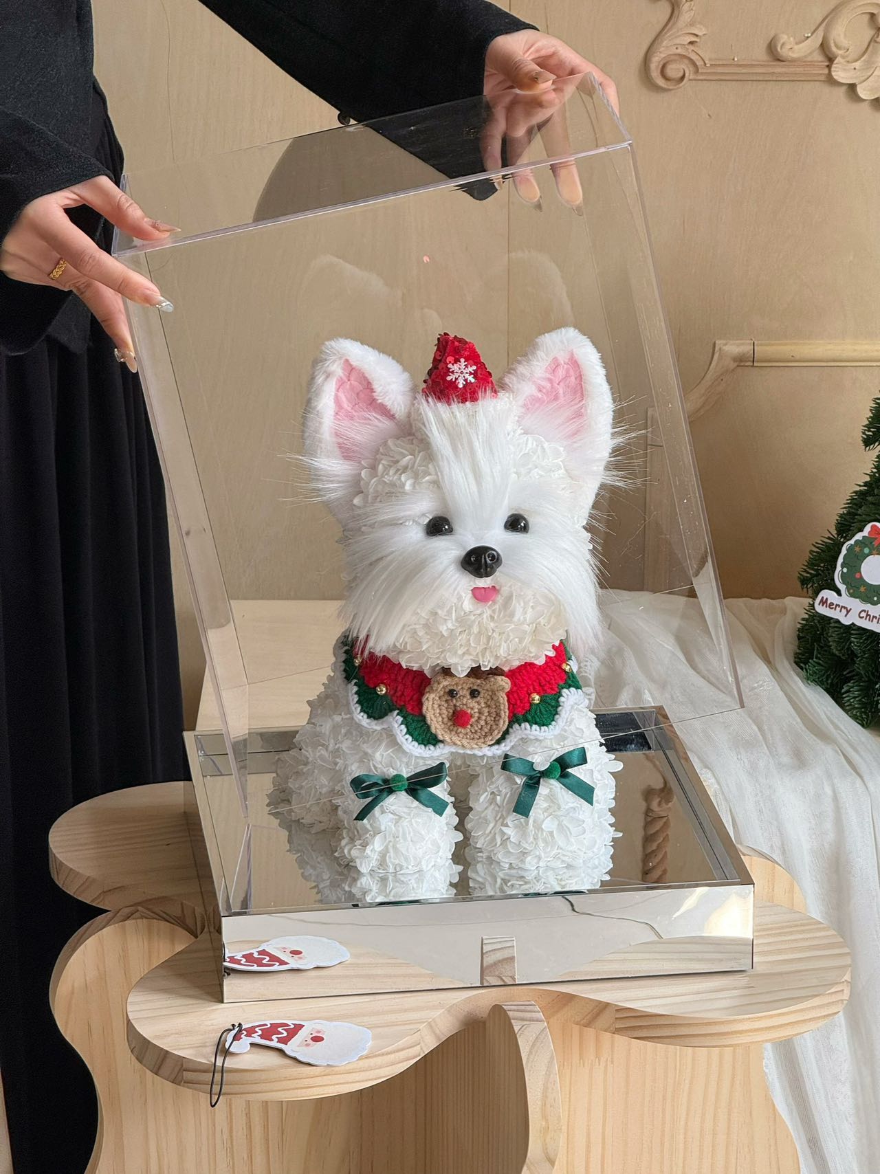 Eternal Rose Gift Box Real Flower Eternal Flower Luxury Birthday Gift Wedding Proposal Anniversary Gift Valentine's Day Gift Mother's Day GiftChristmas dog