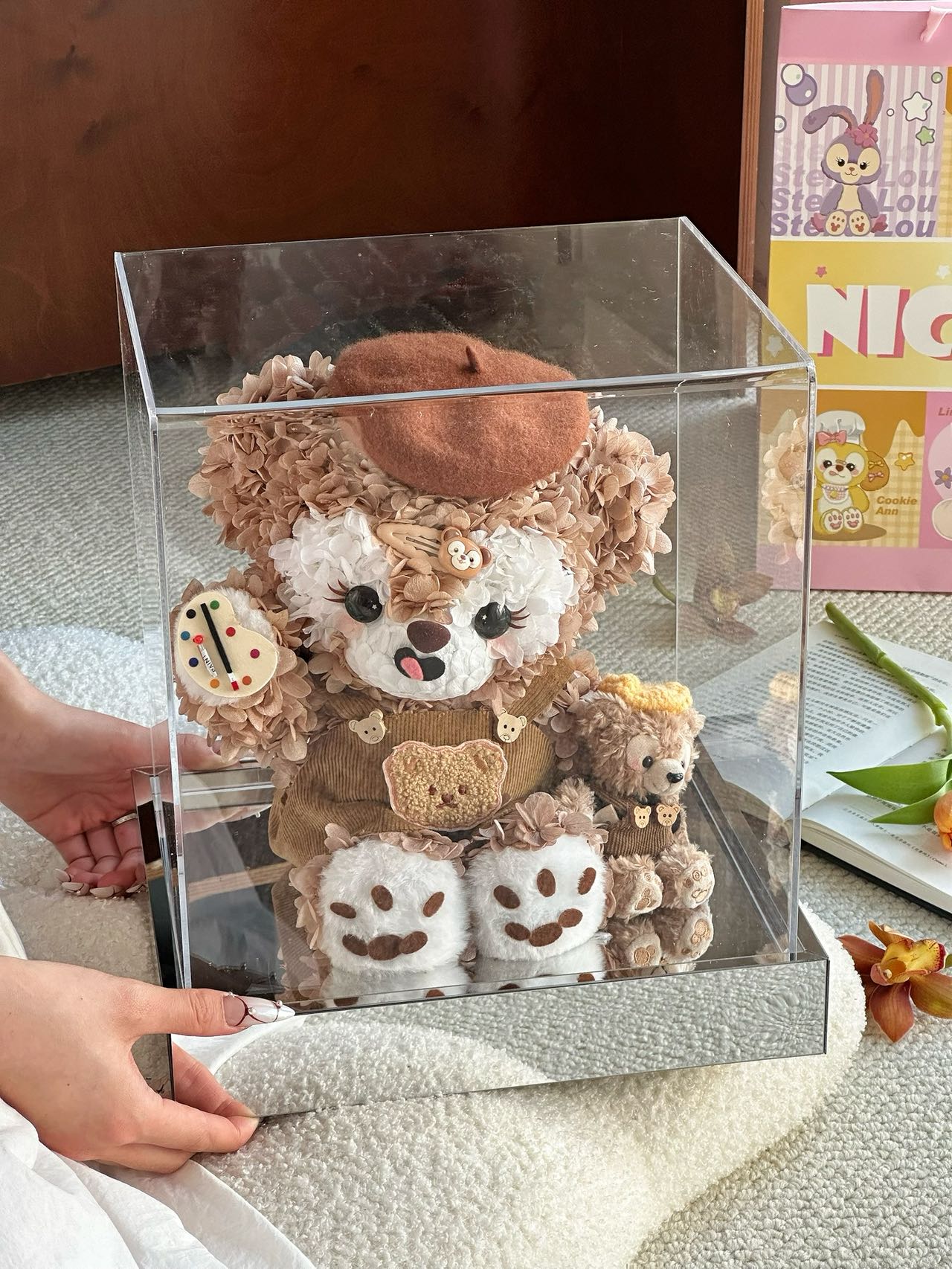Eternal Rose Gift Box Real Flower Eternal Flower Luxury Birthday Gift Wedding Proposal Anniversary Gift Valentine's Day Gift Mother's Day GiftShirleyMay + Duffy Bear