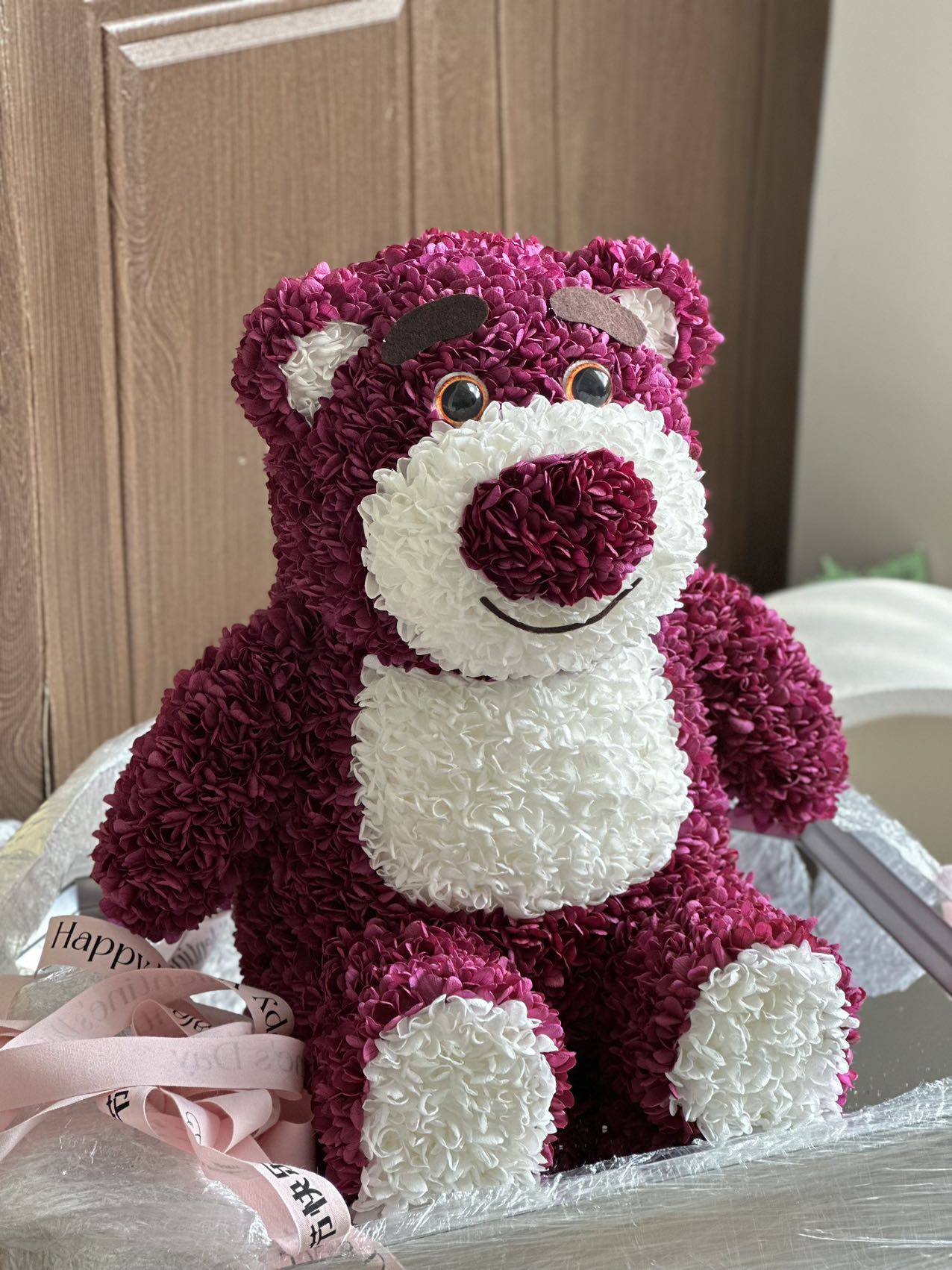 Eternal Rose Gift Box Real Flower Eternal Flower Luxury Birthday Gift Wedding Proposal Anniversary Gift Valentine's Day Gift Mother's Day GiftStrawberry Bear
