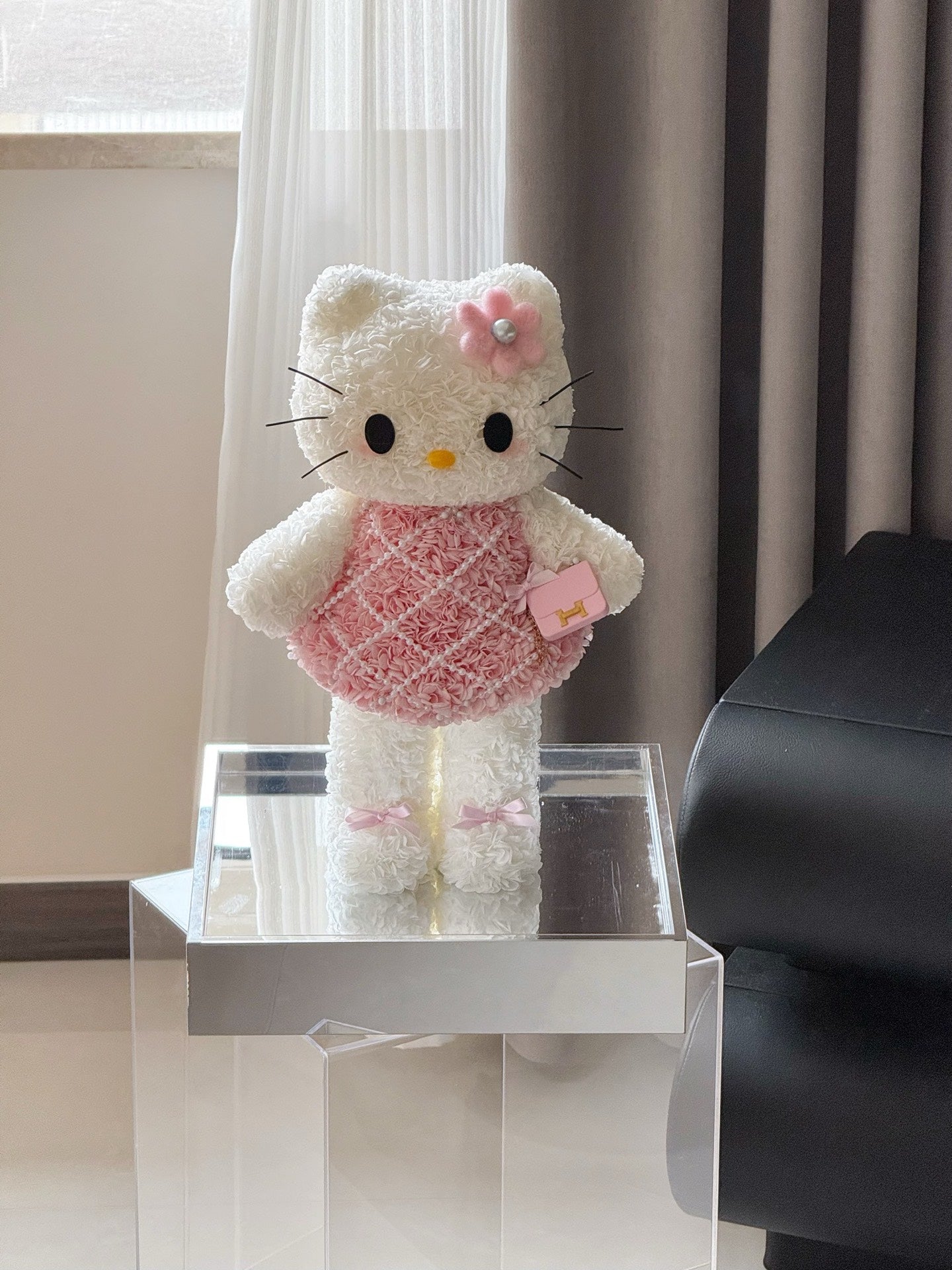Preserved Rose Gift Box Hello Kitty Real Flower Preserved Flower Luxury Birthday Gift Wedding Proposal Anniversary Gift Valentine's Day Gift Mother's Day Gift Children's Day Gift