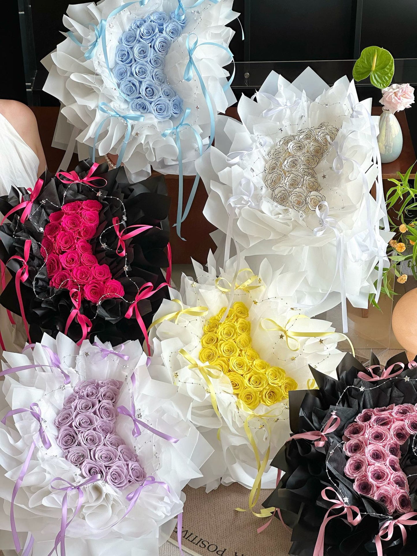 Preserved Flower Bouquet Preserved Rose Gift Box Real Flower Preserved Flower Luxury Birthday Gift Wedding Proposal Anniversary Gift Valentine's Day Gift Mother's Day Gift