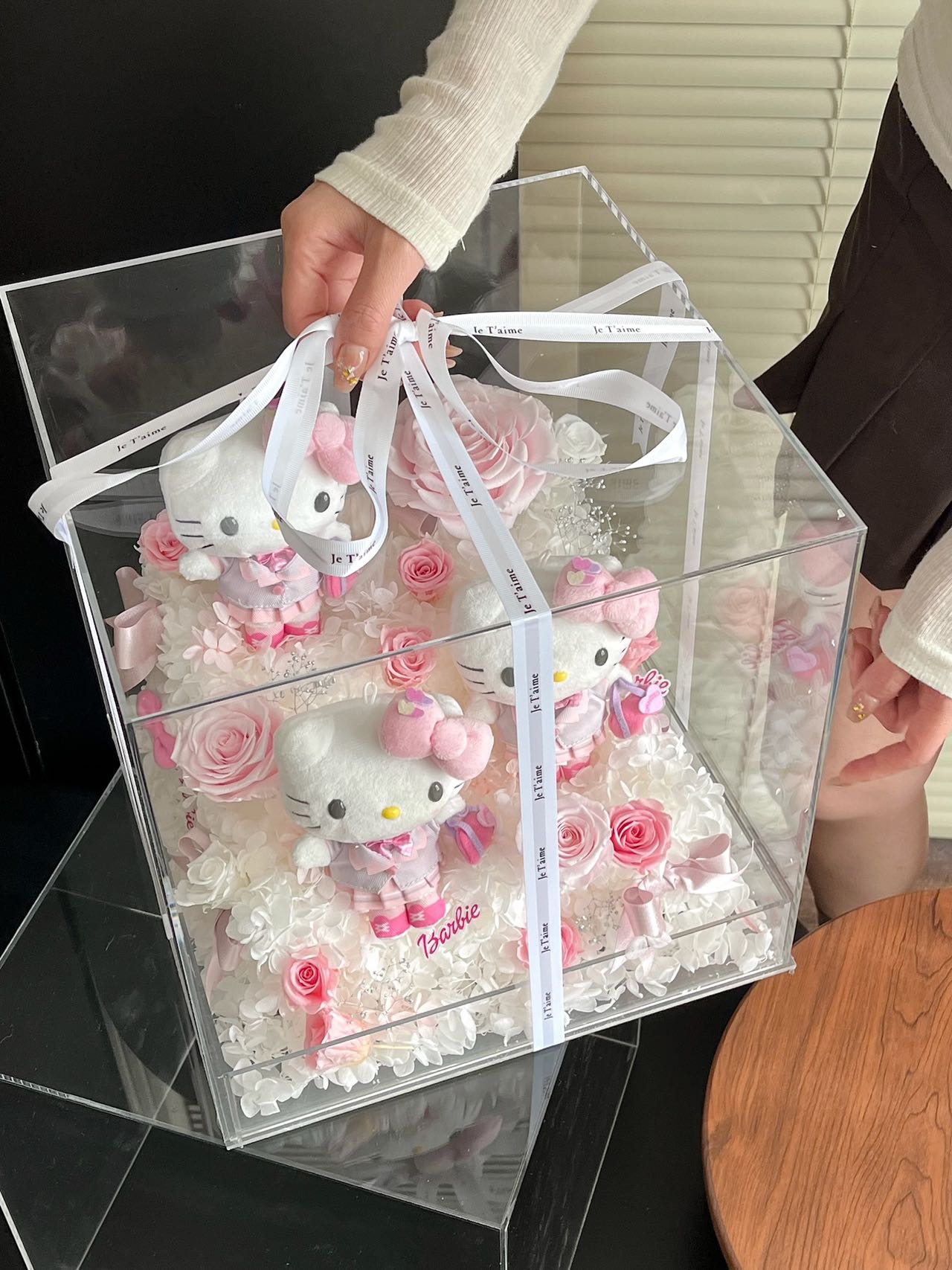 Preserved Flower Doll Garden Preserved Rose Gift Box Real Flower Preserved Flower Luxury Birthday Gift Wedding Proposal Anniversary Gift Valentine's Day Gift Mother's Day Gift